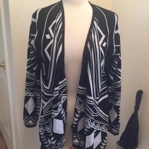 Torrid Black and White Cardigan